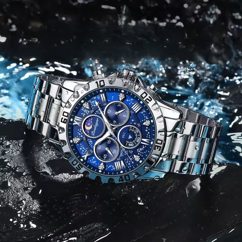Poedagar Salvatore Silver Blue - Case and bracelet