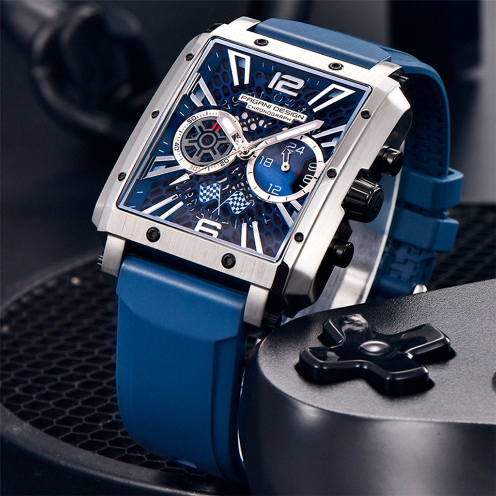 Pagani Design Mônaco Silver Blue - Case and bracelet