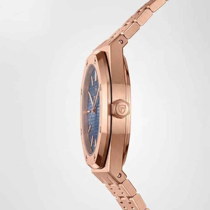 Poedagar Deluxe Octagon Rosé Blue - Case and bracelet