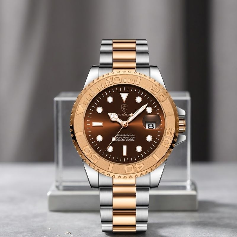 Poedagar Submariner Rose Gold Brown - Dial