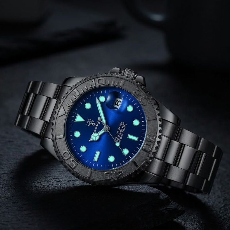 Poedagar Submariner Silver Blue - Case and bracelet