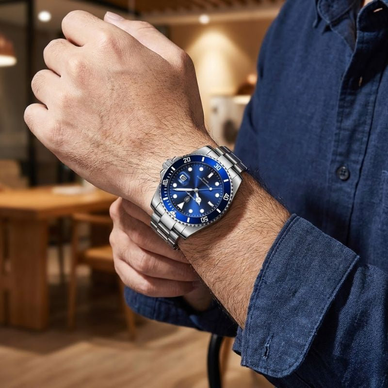 Poedagar Bernini Silver Blue - On the wrist