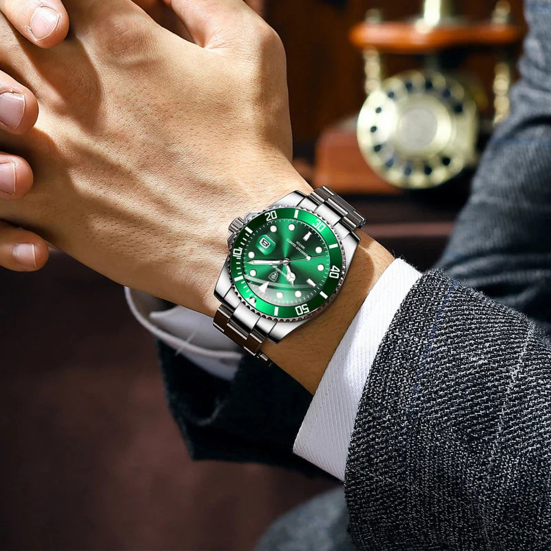Poedagar Bernini Silver Green - On the wrist