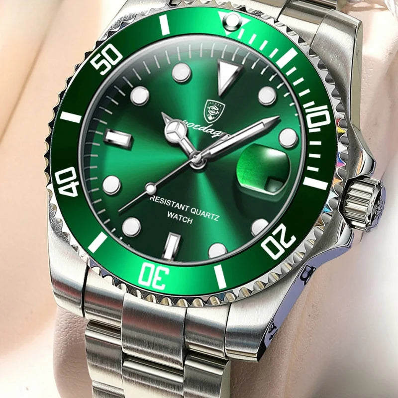 Poedagar Bernini Silver Green - Case and bracelet