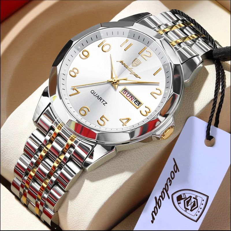 Relógio Poedagar Dual Essence Gold White - On the wrist