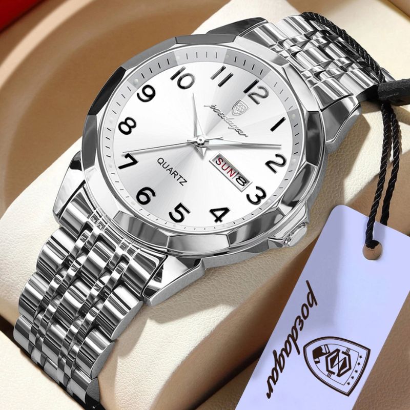 Relógio Poedagar Dual Essence Silver White - Presentation