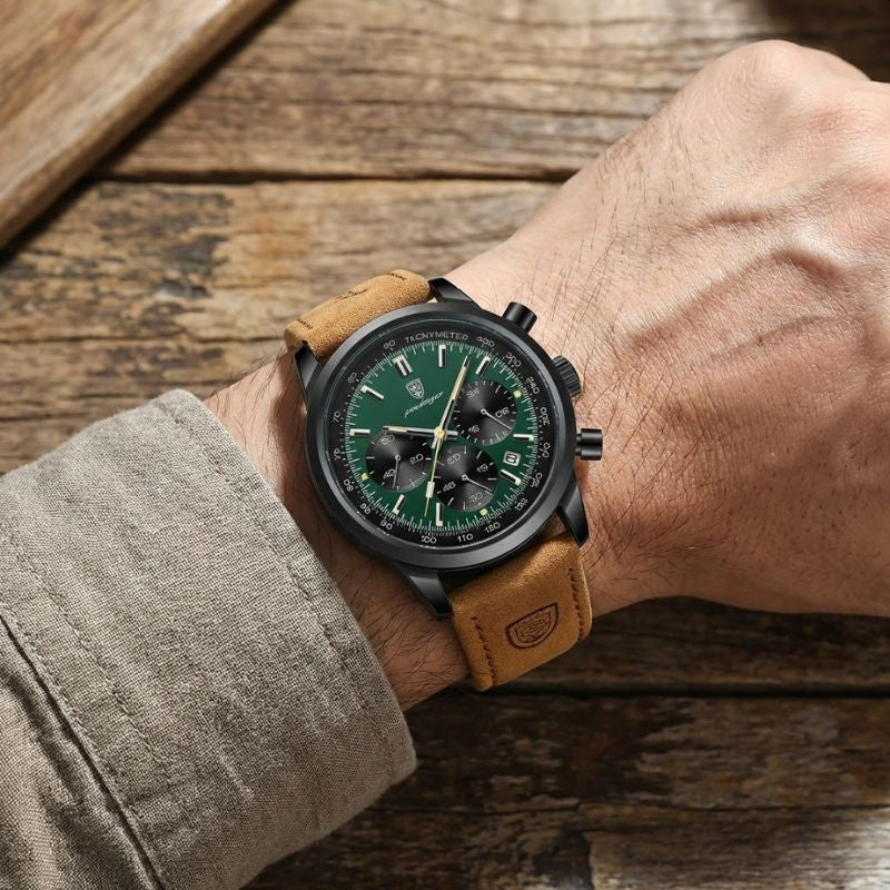 Poedagar Etienne Black Green - Case and bracelet