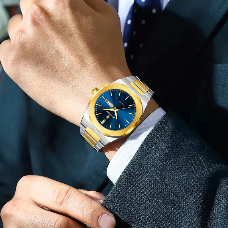 Poedagar Monticello Gold Blue - On the wrist