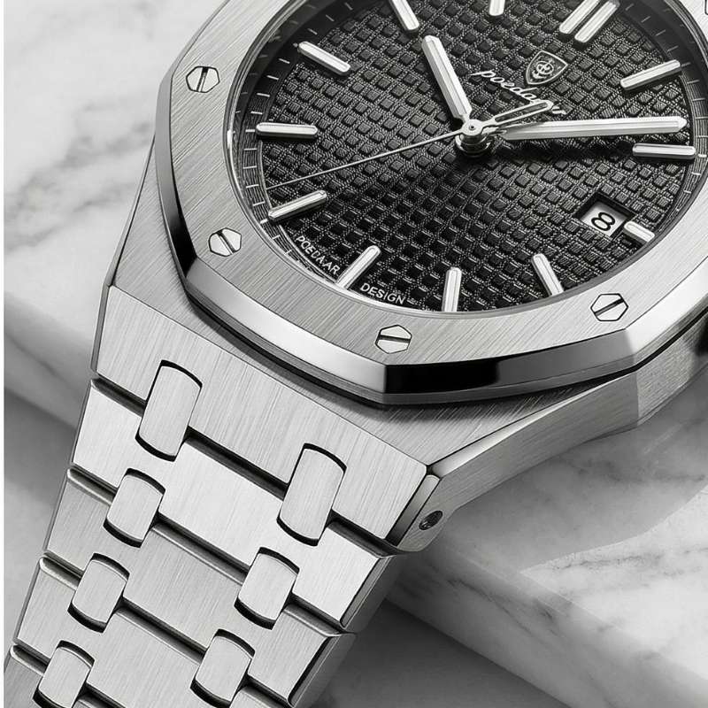 Relógio Poedagar Deluxe Octagon Silver Black - Technical detail