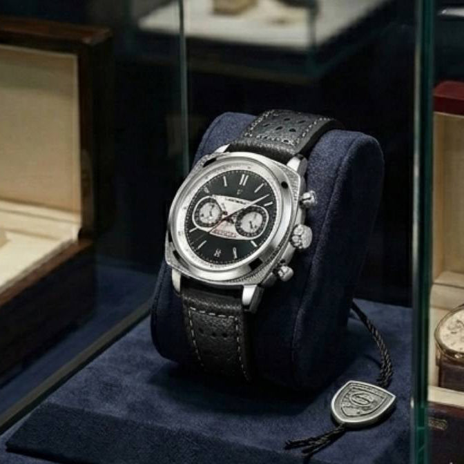 Relógio Poedagar Dominium Chrono Silver Black - Technical detail