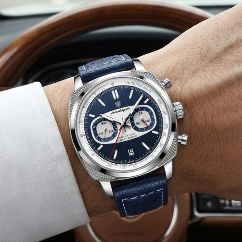 Relógio Poedagar Dominium Chrono Silver Blue - Technical detail