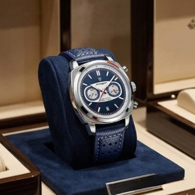 Relógio Poedagar Dominium Chrono Silver Blue - Presentation