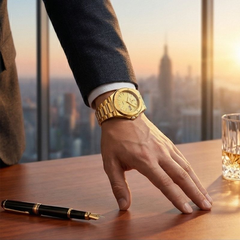 Relógio Poedagar Majesty Gold - Case and bracelet