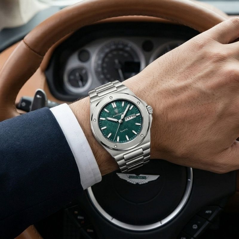 Relógio Poedagar Majesty Silver Blue - On the wrist