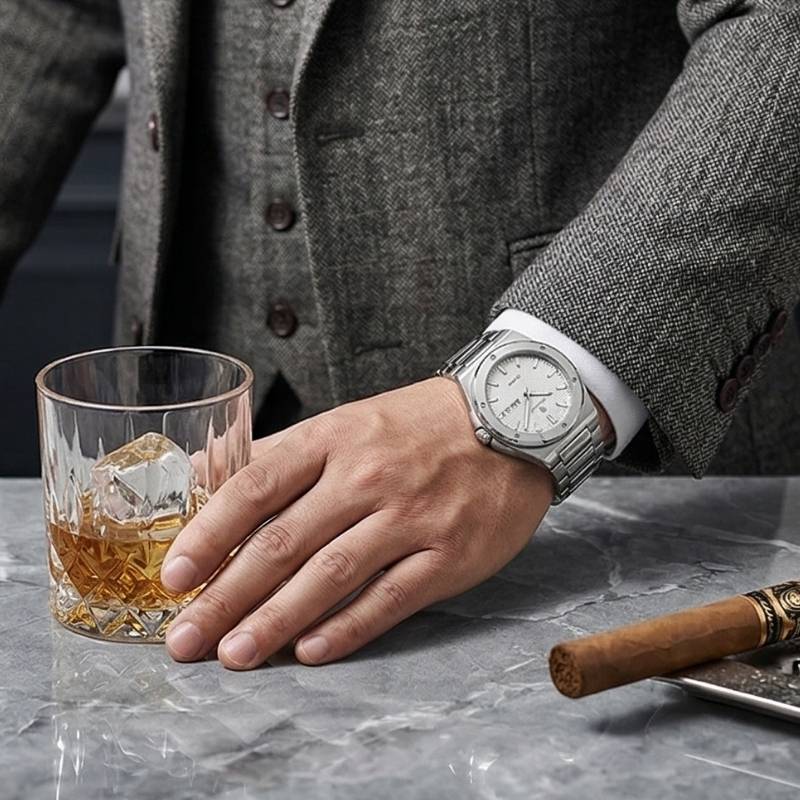 Relógio Poedagar Majesty Silver White - On the wrist