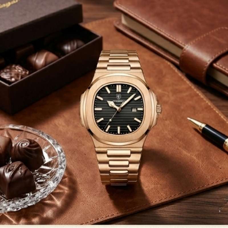 Relógio Poedagar Nautilus Rose Black - Presentation