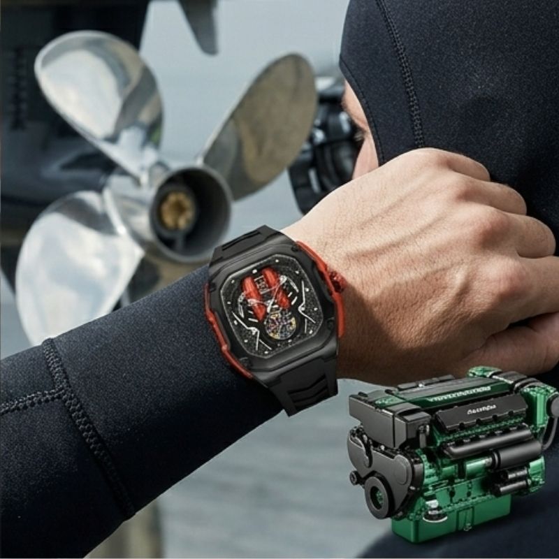Relógio Poedagar Velocity Black Red - On the wrist