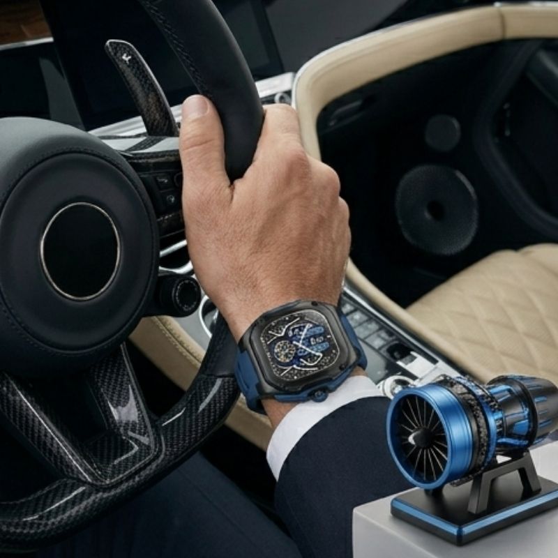 Relógio Poedagar Velocity Blue - On the wrist