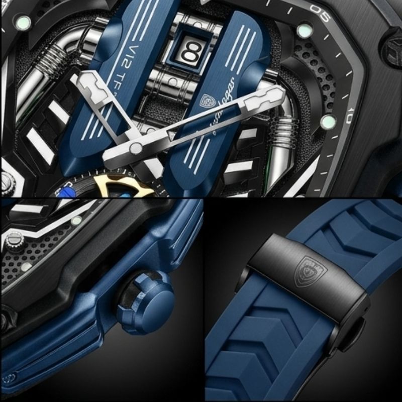 Relógio Poedagar Velocity Blue - Case and bracelet