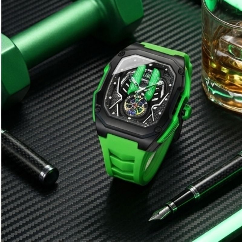 Relógio Poedagar Velocity Green - Dial