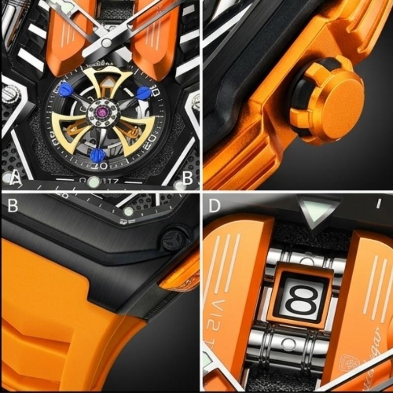 Relógio Poedagar Velocity Orange - Case and bracelet