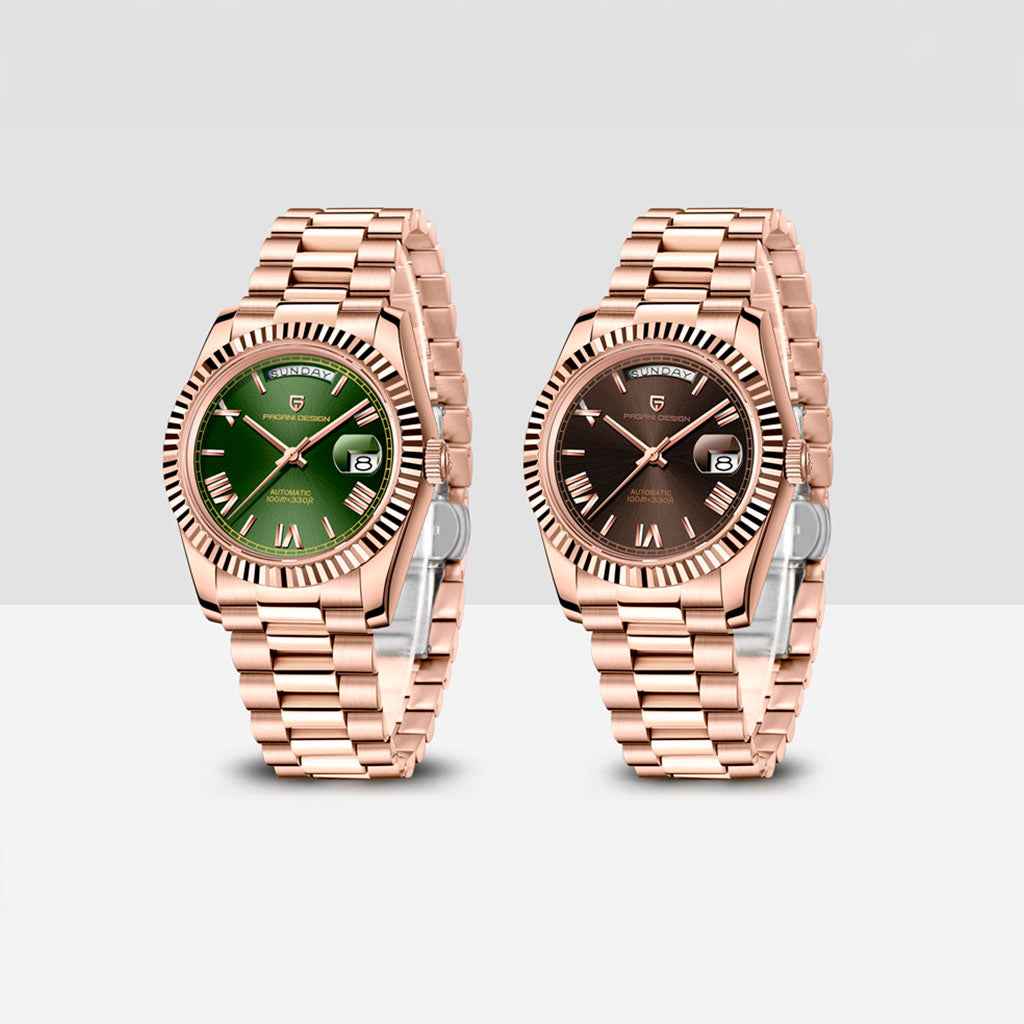 Pagani Design London Rose Gold Green - Case and bracelet