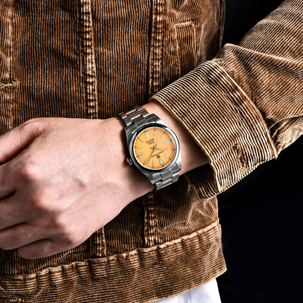 Pagani Design Matteo Yellow - On the wrist