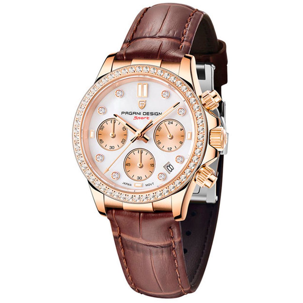 Women's Watch Pagani Design Daisy Gold Brown - Finishing