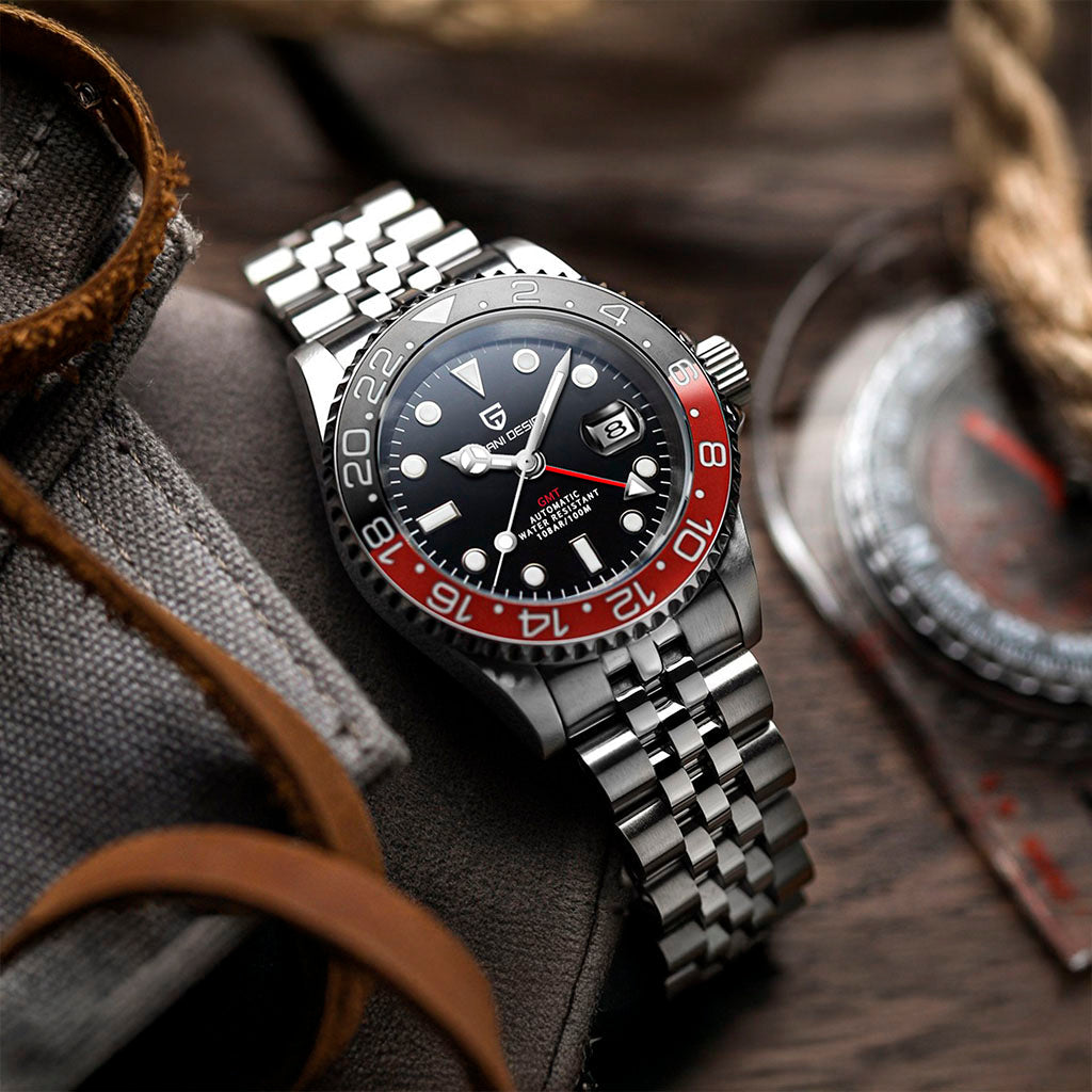 Pagani Design Pantheon Black and Red - On the wrist