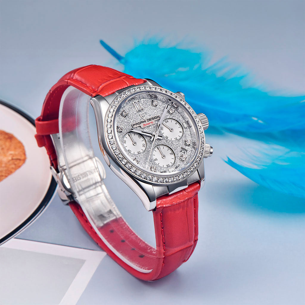 Women's Watch Pagani Design Daisy Red - On the wrist
