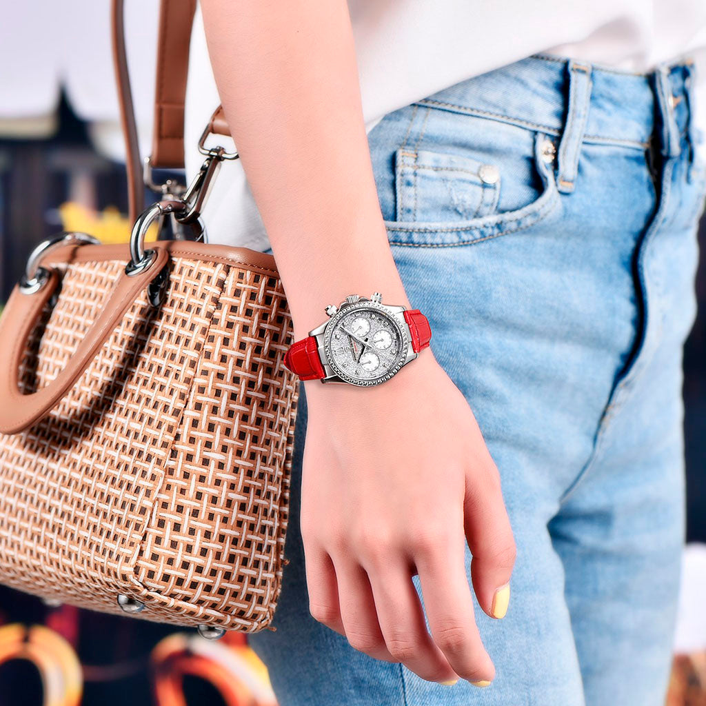 Women's Watch Pagani Design Daisy Red - Case and bracelet