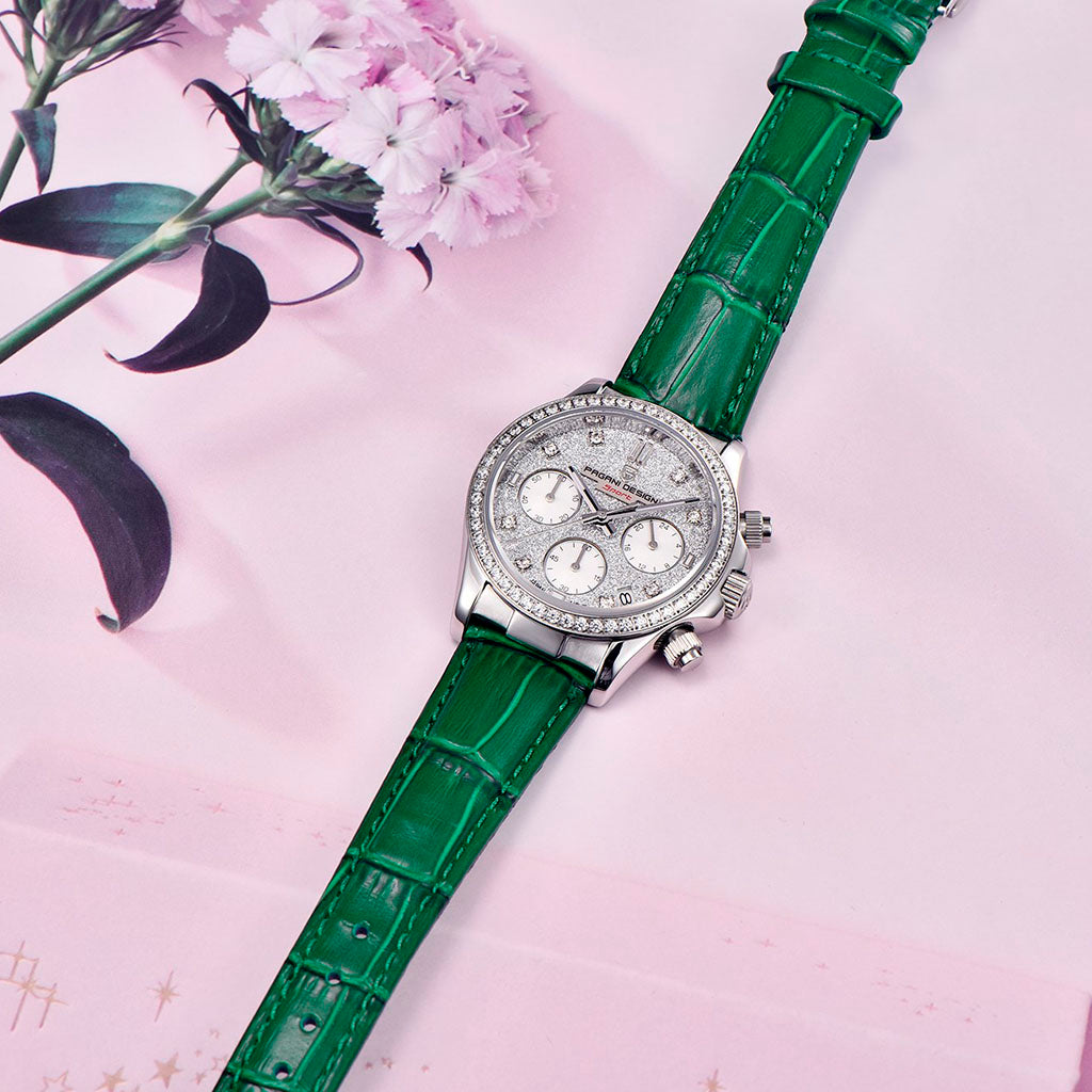 Women's Watch Pagani Design Daisy Green - Case and bracelet