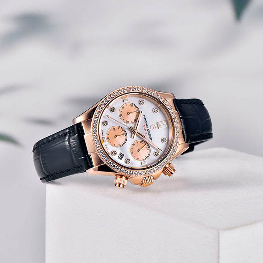 Women's Watch Pagani Design Daisy Gold Black - Case and bracelet
