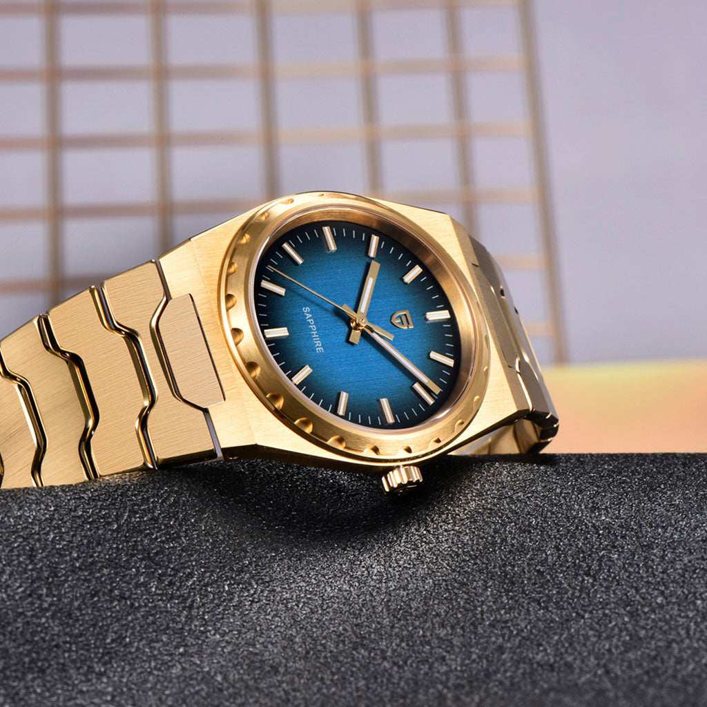 Pagani Design Drift Gold Blue - On the wrist