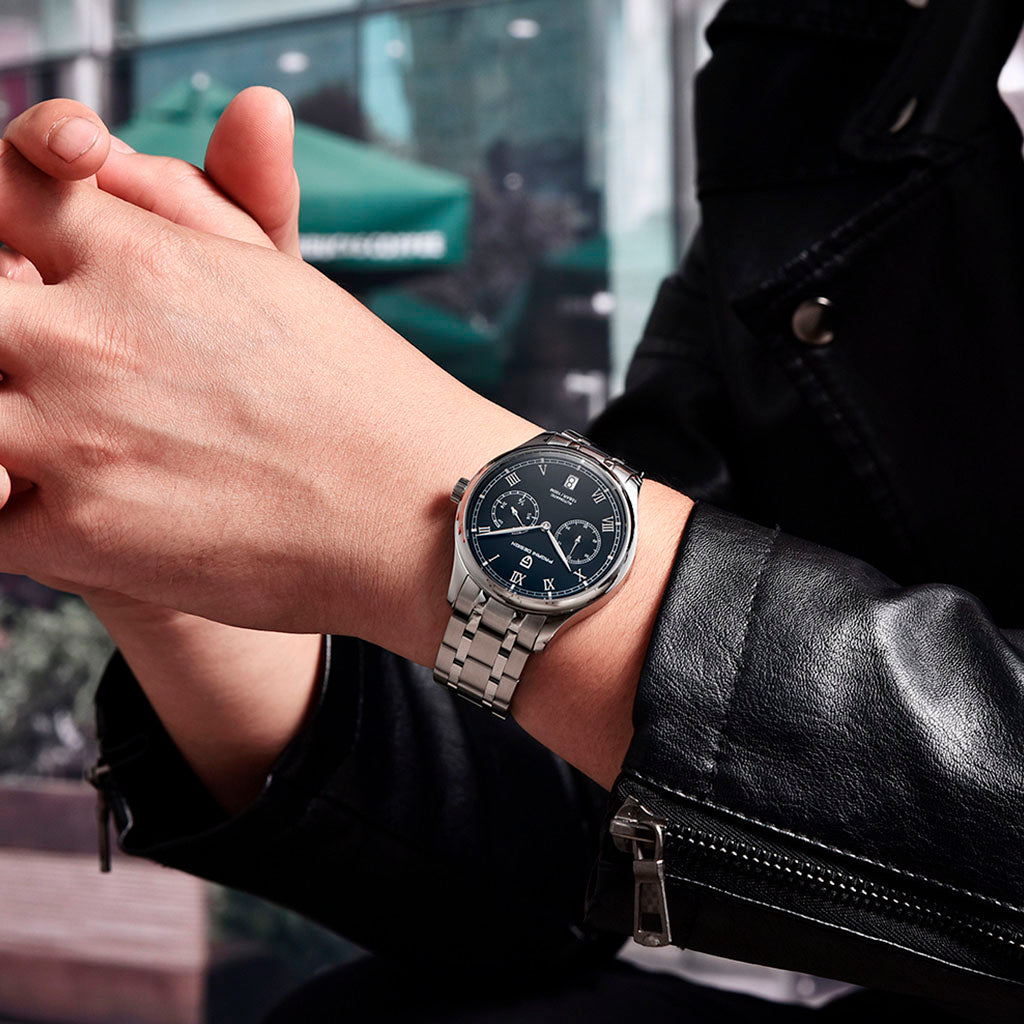 Pagani Design Roma Silver Black - Case and bracelet