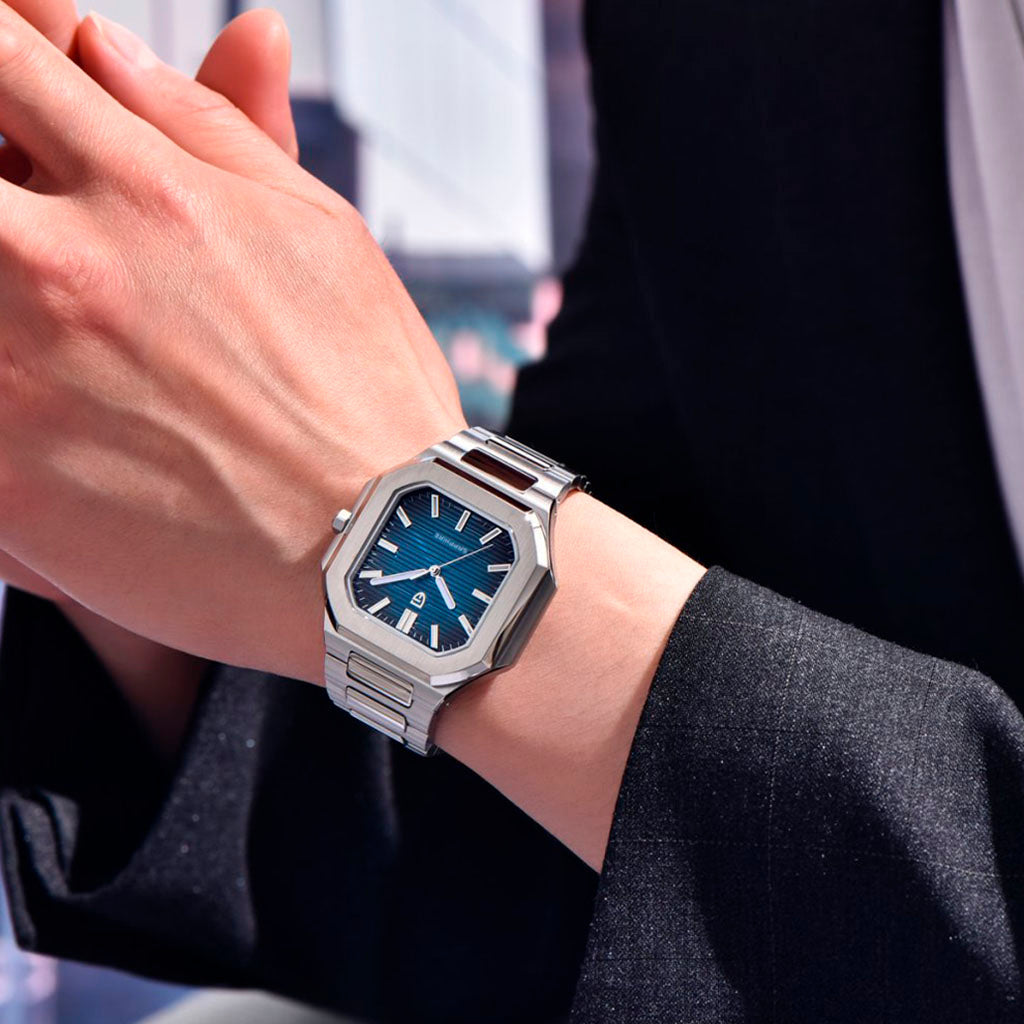Pagani Design Square Blue - On the wrist