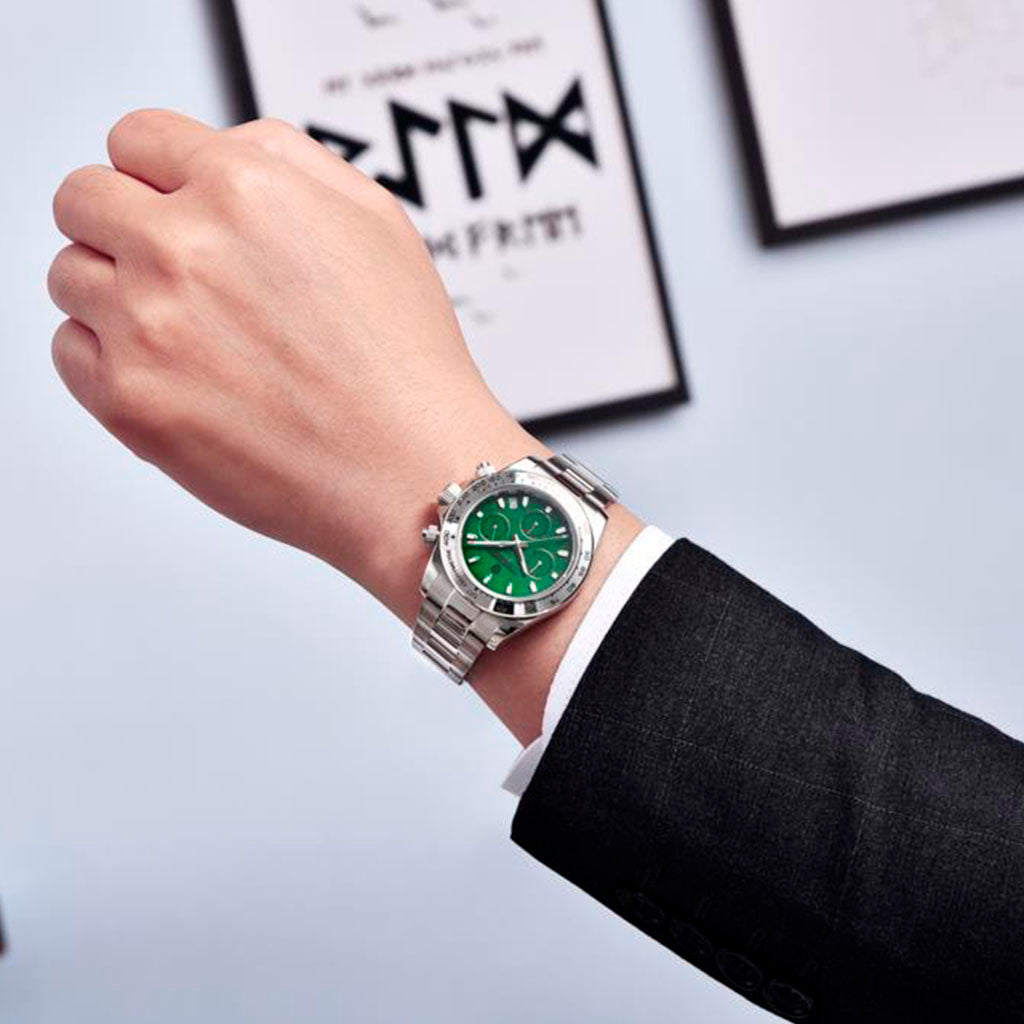 Pagani Design Veraci Silver Emerald - On the wrist