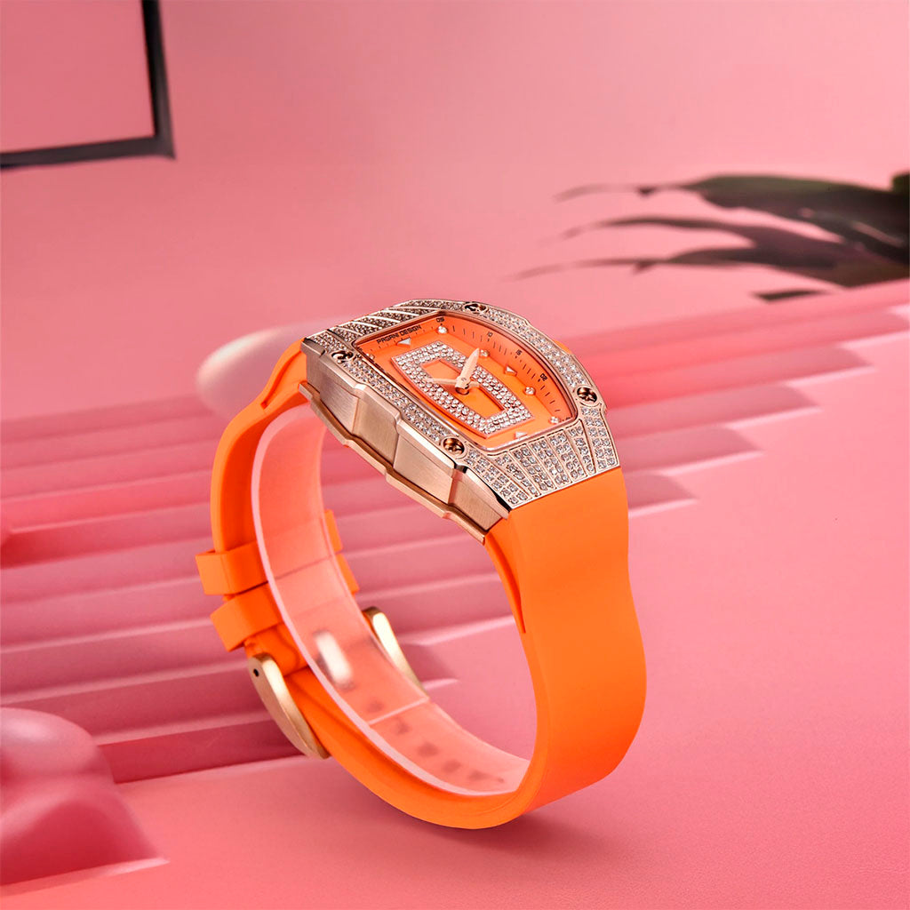 Women's Watch Pagani Design Marigold Orange Gold - Dial