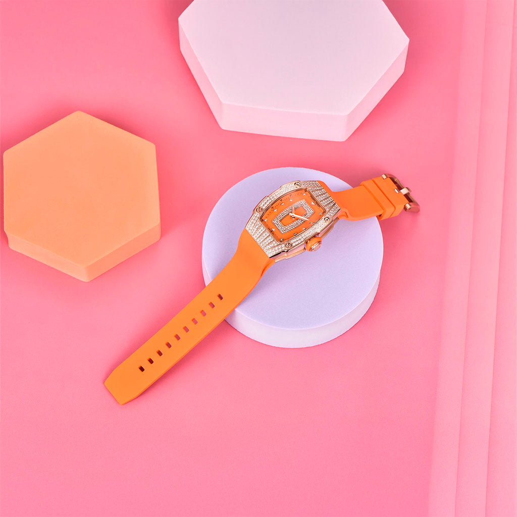 Women's Watch Pagani Design Marigold Orange Gold - Case and bracelet