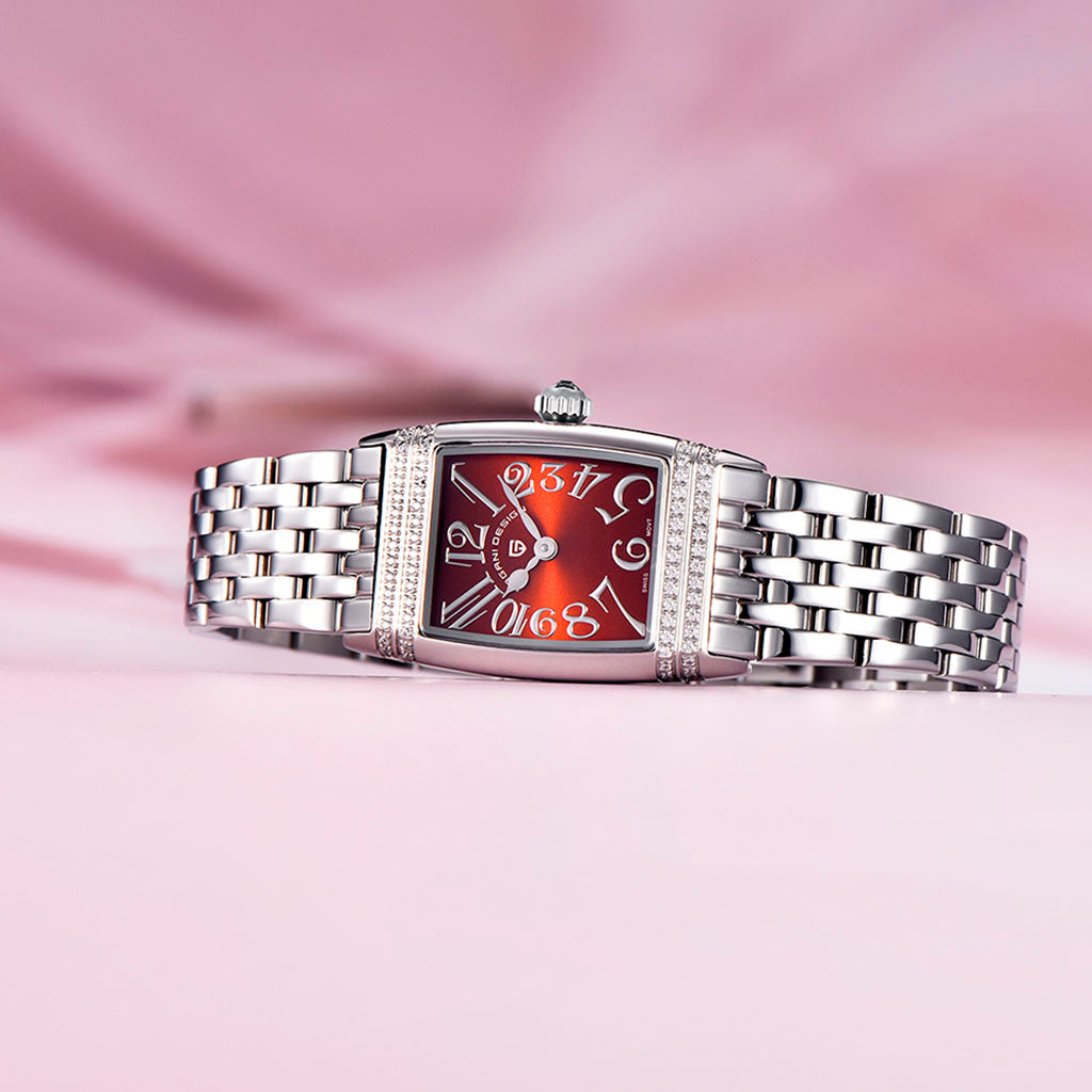 Women's Watch Pagani Design Sunflower Silver Red - Presentation