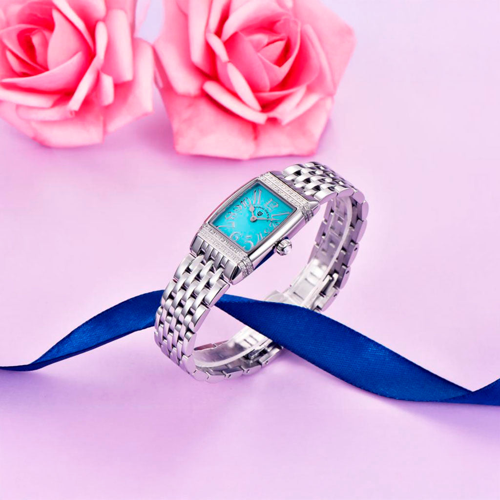 Women's Watch Pagani Design Sunflower Silver Blue - On the wrist