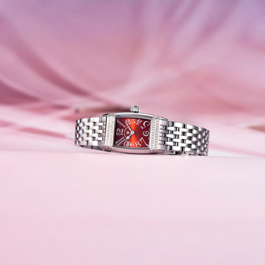 Women's Watch Pagani Design Sunflower Silver Red - On the wrist