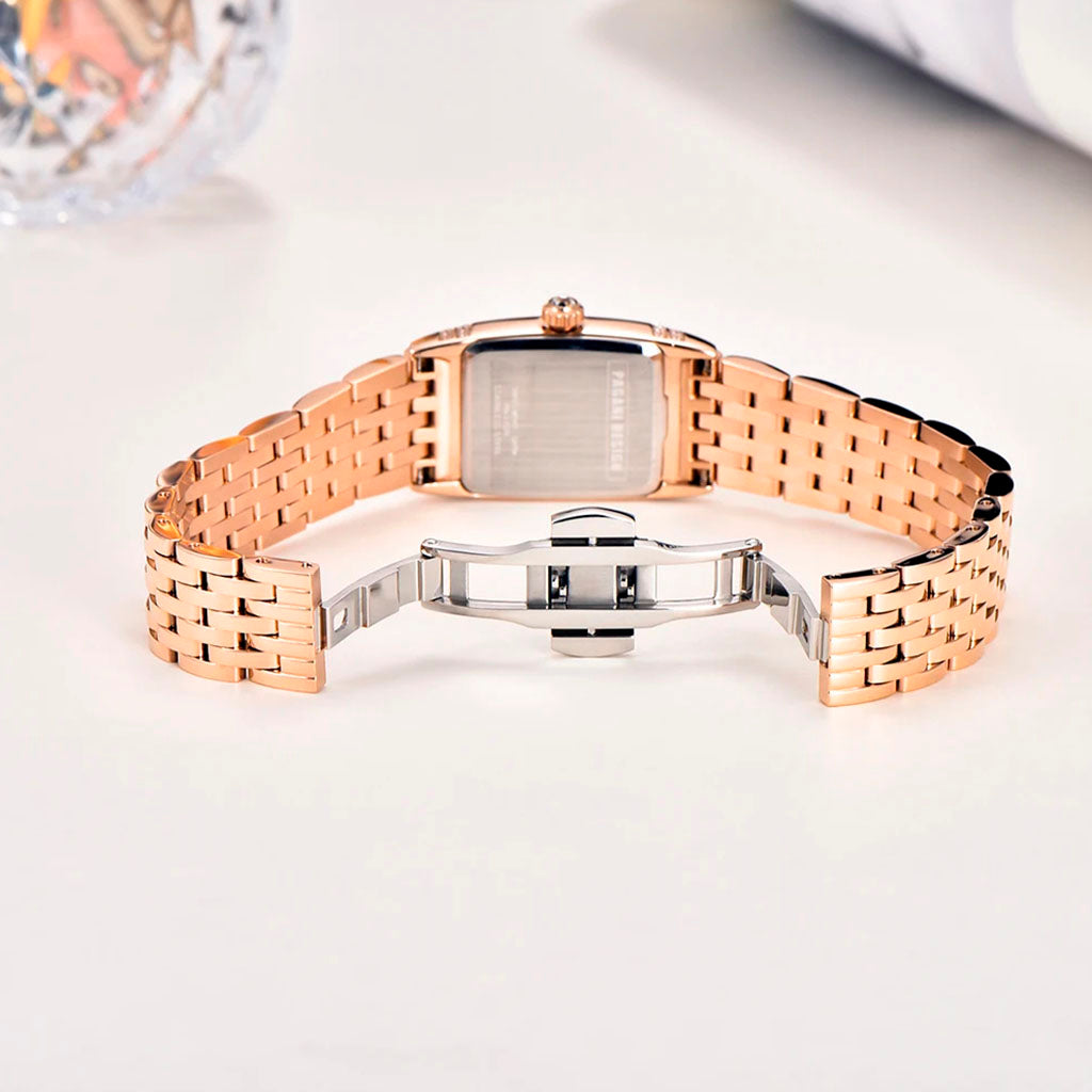 Women's Watch Pagani Design Sunflower Gold White - On the wrist