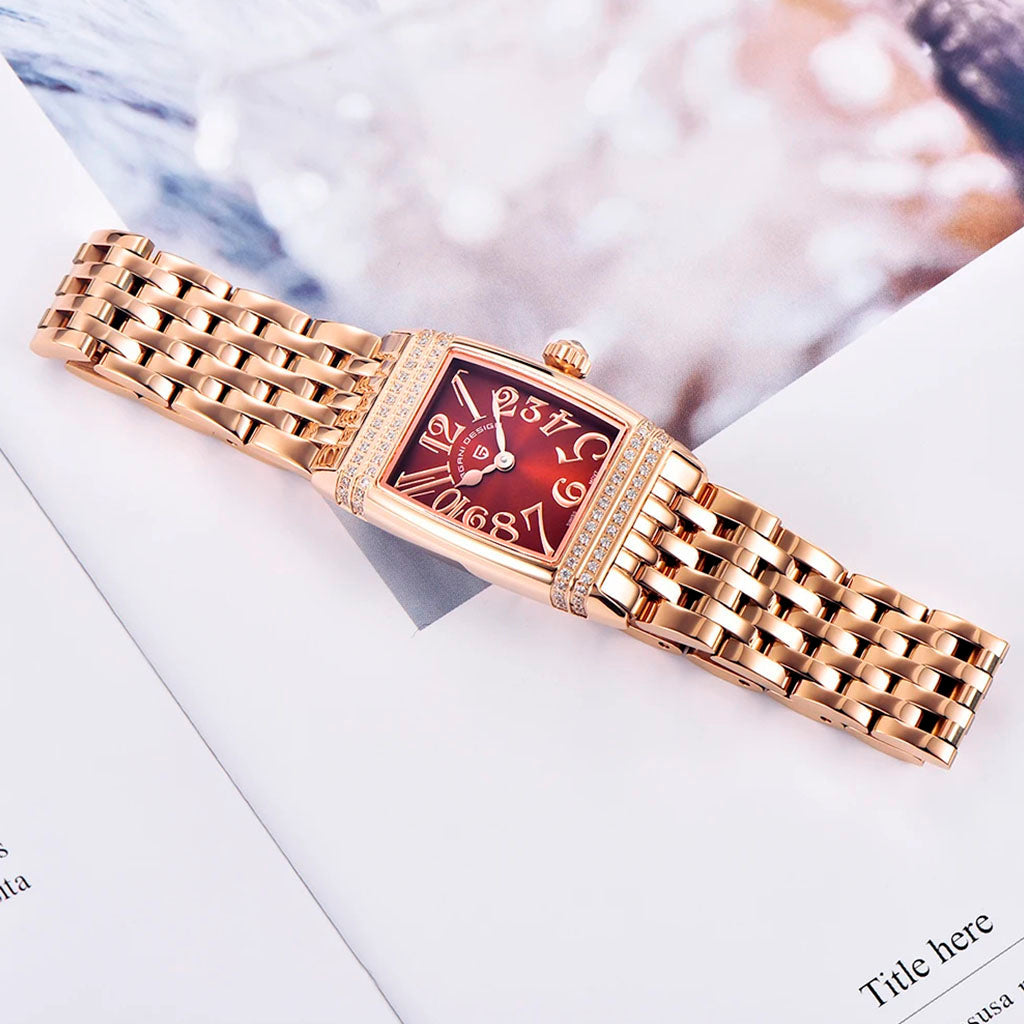 Women's Watch Pagani Design Sunflower Gold Red - Presentation