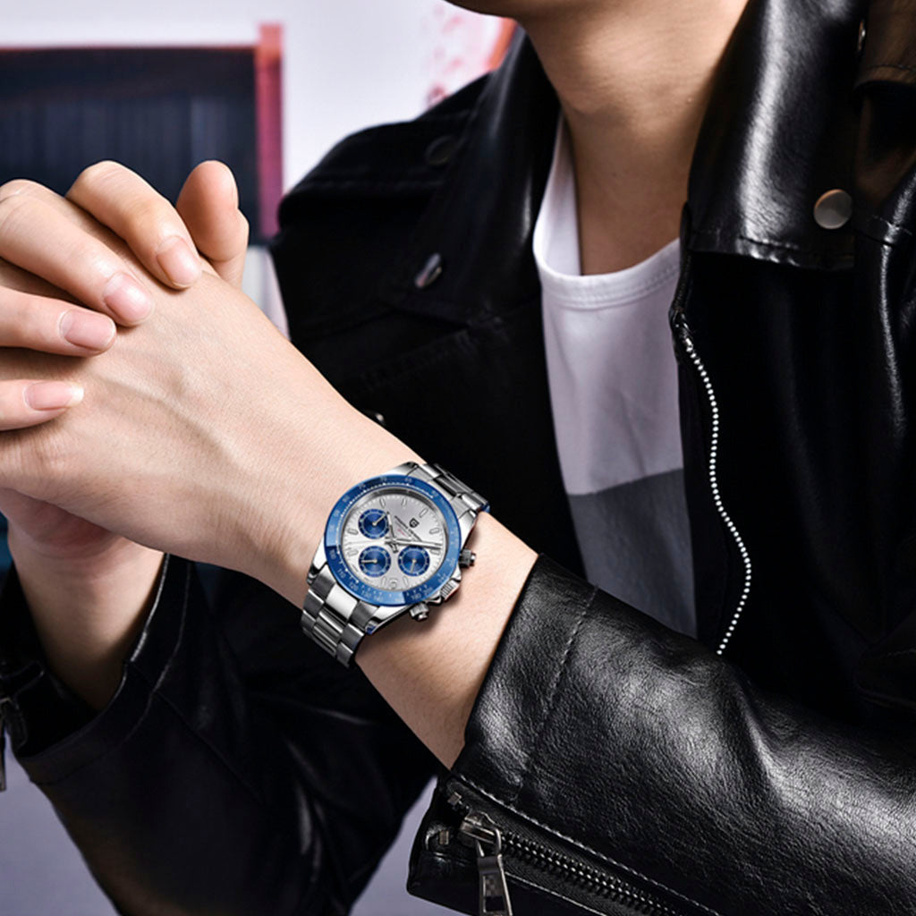 Pagani Design Veraci Silver Blue - On the wrist