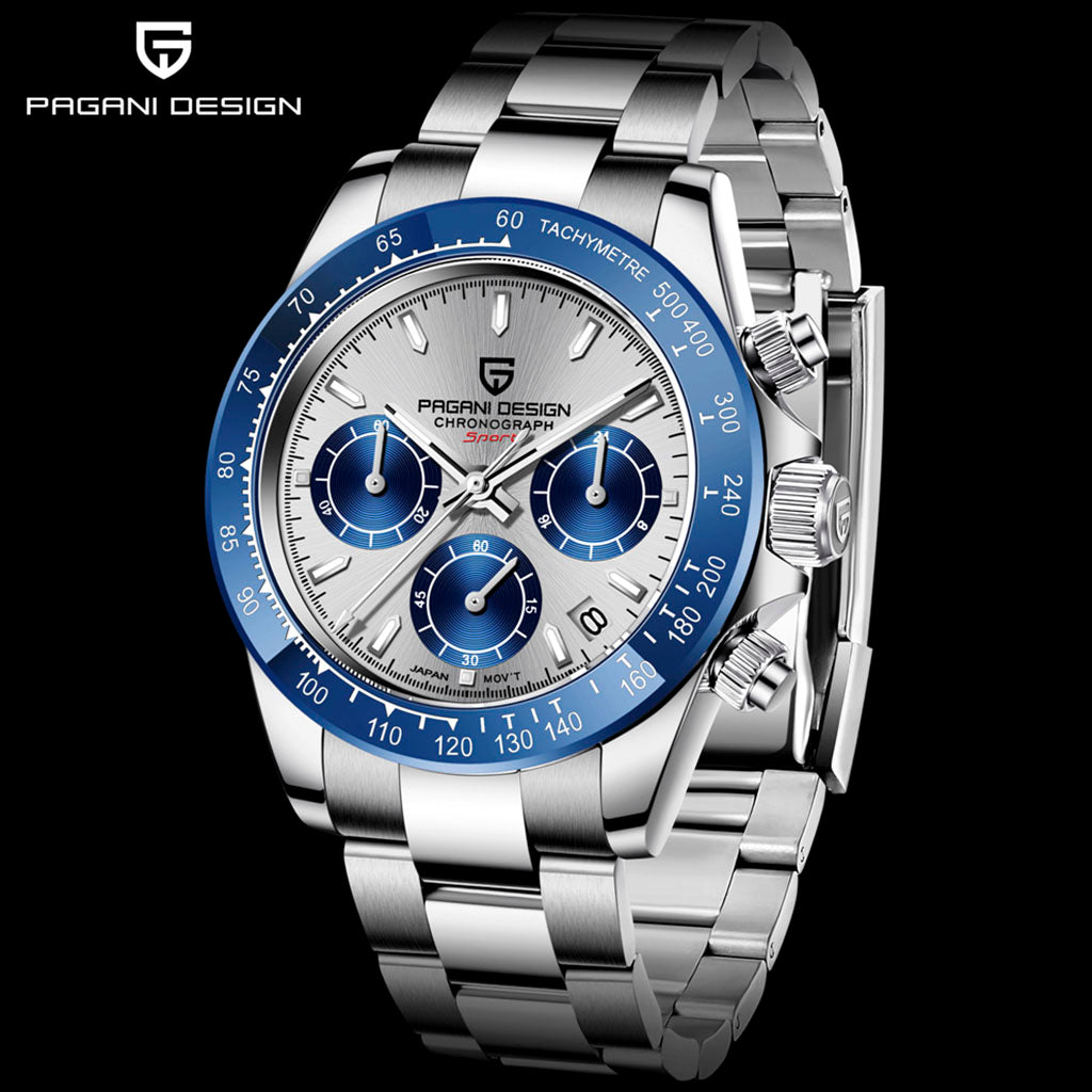 Pagani Design Veraci Silver Blue - Case and bracelet