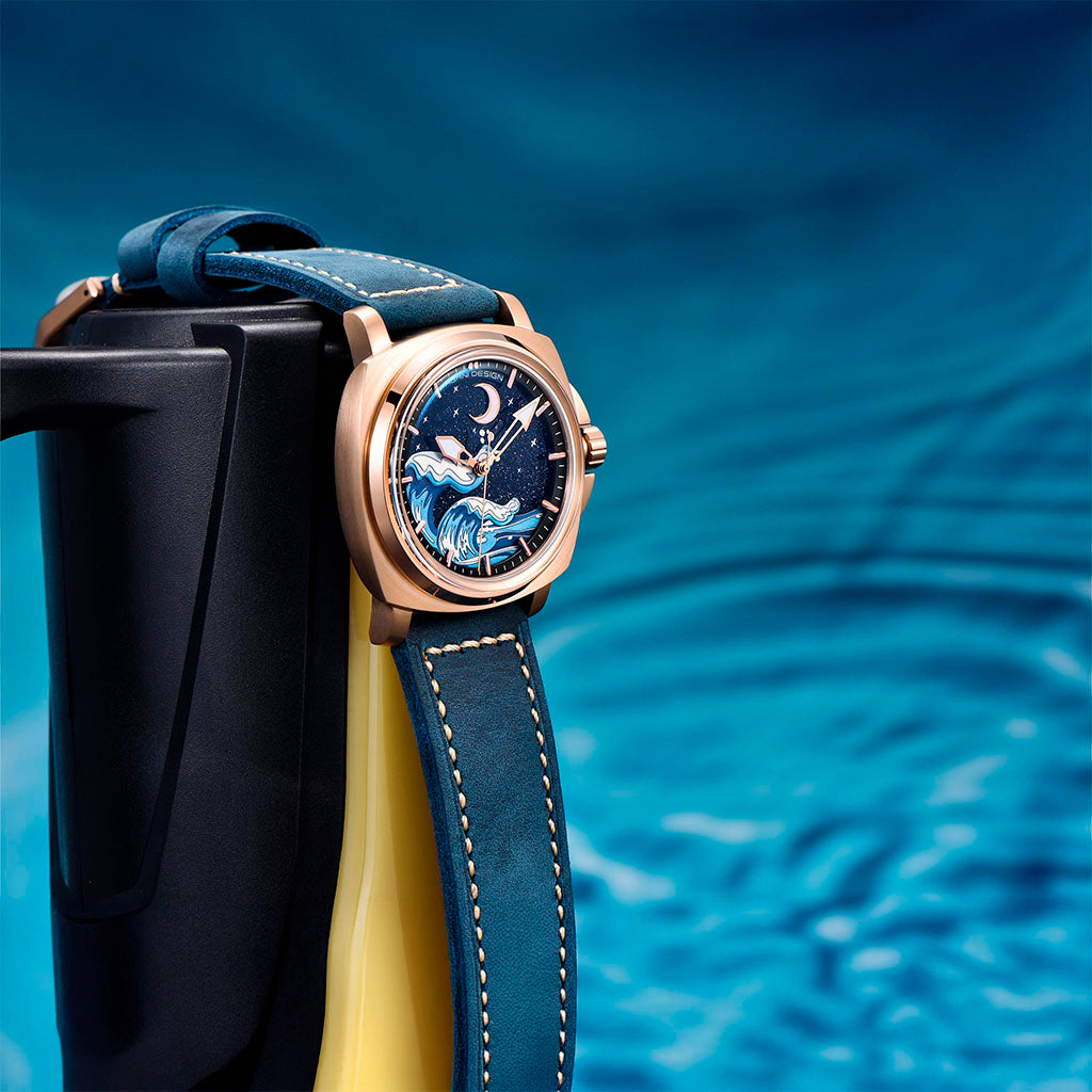Pagani Design Wave Gold Blue - Case and bracelet
