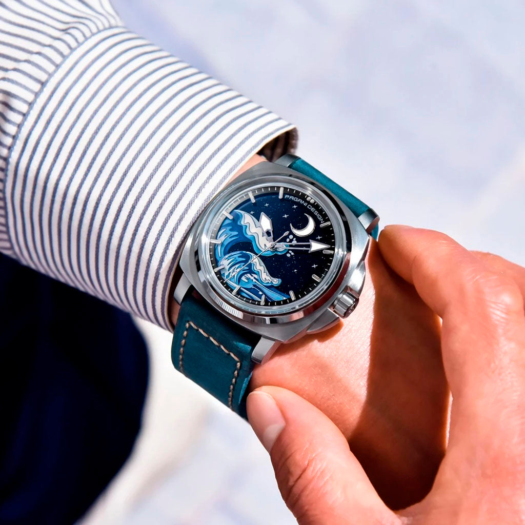 Pagani Design Wave Silver Blue - On the wrist