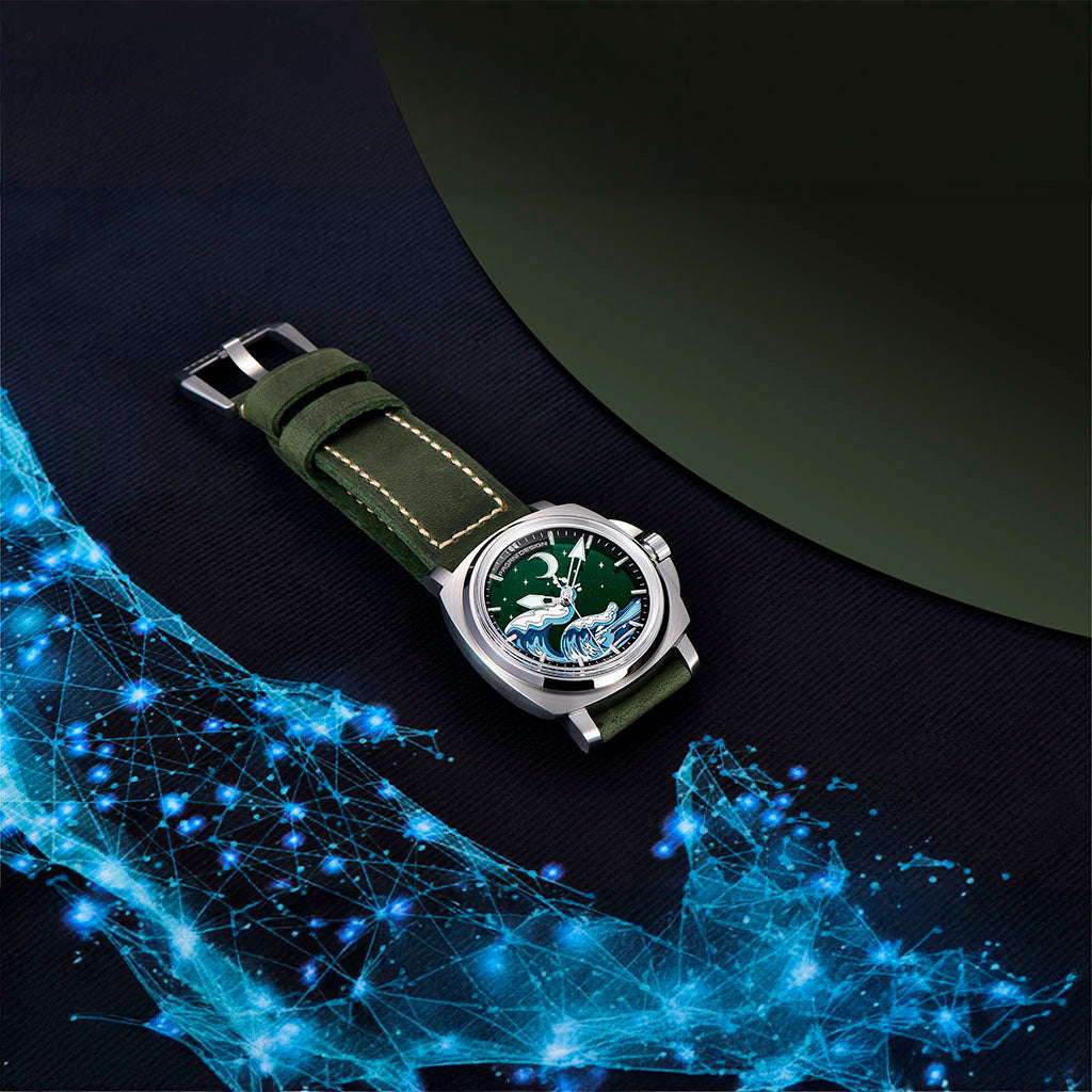 Pagani Design Wave Silver Green - Dial