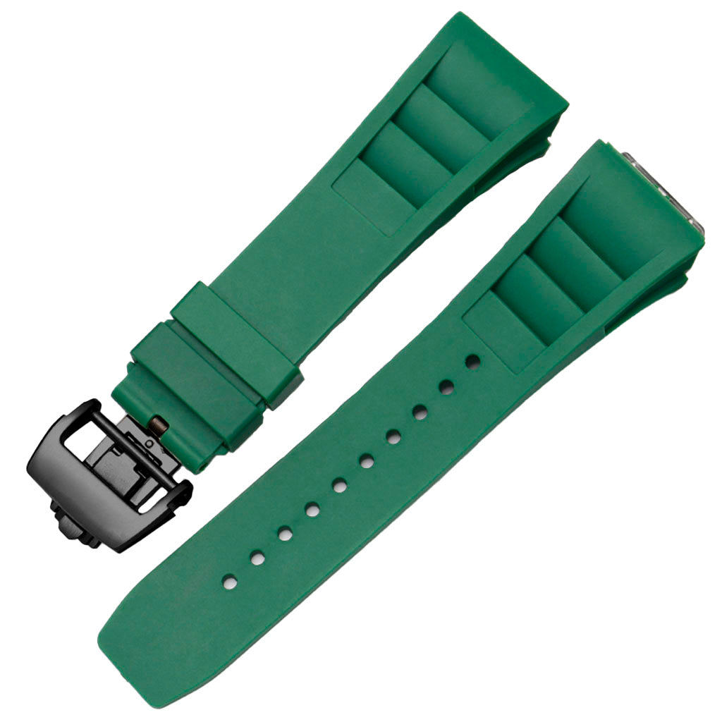 Green Rubber Strap Compatible with Pagani Design Birmingham - On the wrist